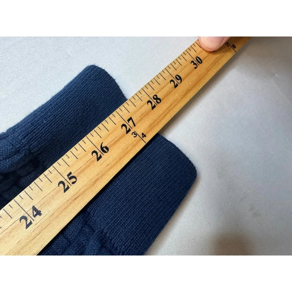 Polo Ralph Lauren Mens XL Navy Blue Full Zip Cotton Basket Weave Knit Sweater